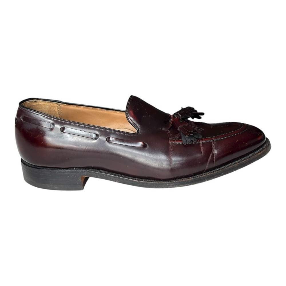 Johnston & Murphy Optima vintage Cordovan leather tassel loafer made in USA 10 D